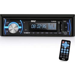Marine Bluetooth Stereo Radio - 12v Single DIN Style Boat In dash Radio Receiver System with Built-in Mic, Digital LCD, RCA, MP3, USB, SD, AM FM Radio