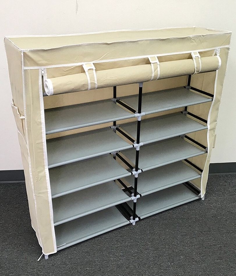 Brand New $25 each 6-Tiers 36 Shoe Rack Closet Fabric Cover Portable Storage Organizer Cabinet 43x12x43”