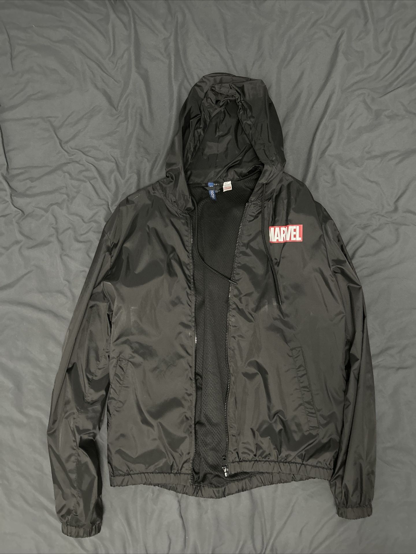 H&M Divided Black Marvel Windbreaker Jacket Small