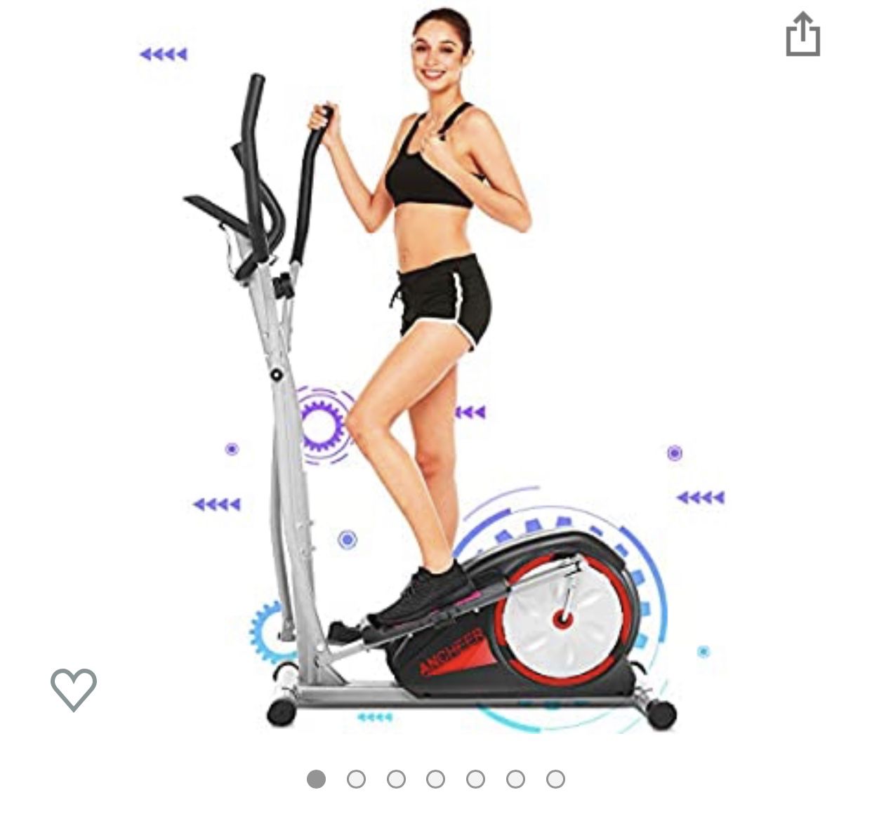 ANCHEER Elliptical Machine, Magnetic Elliptical Exercise Training Machine with LCD Monitor