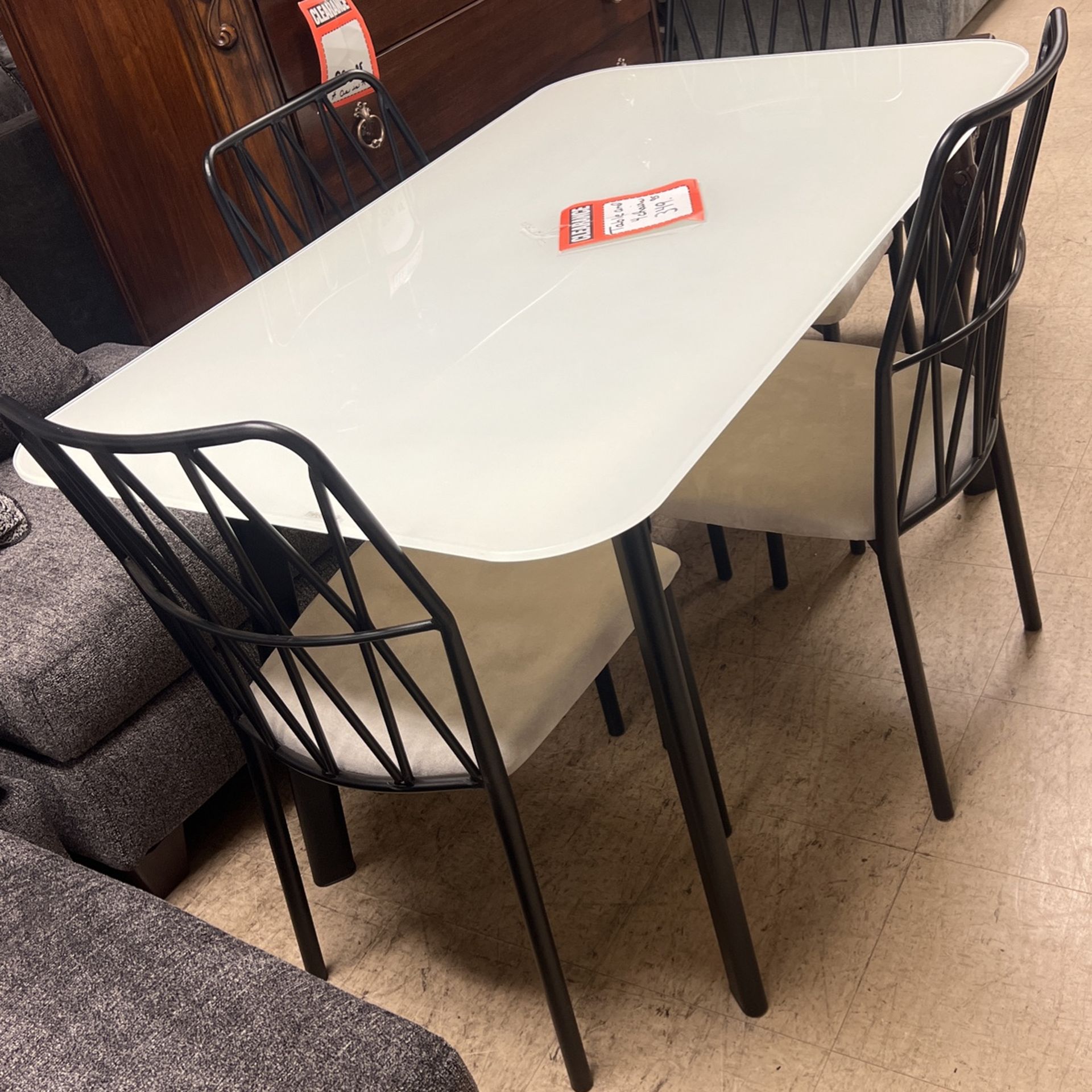 Dinette and four chairs $350 brand new just in time for the holidays. Hurry for best selection.