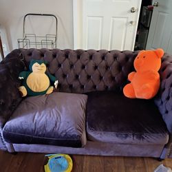 Purple Velvet Goth Vintage Style Couch