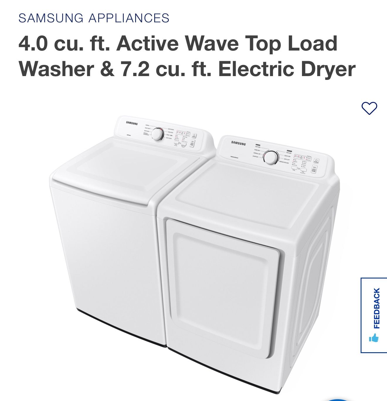 Very Nice Samsung Washer And Dryer Set