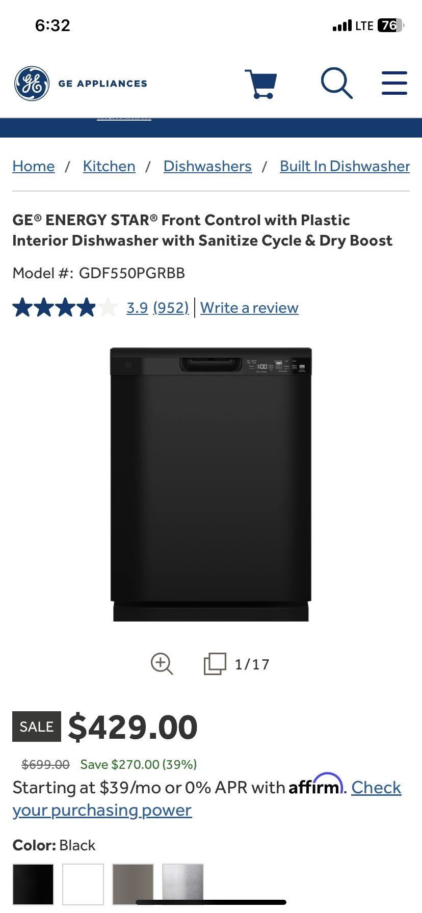 GE Dishwasher