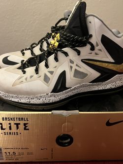 Lebron 10 P.S. Elite+ Nike Gold White Black Nike Size 11.5 