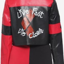 DC Comics The Suicide Squad Harley Quinn Live Fast Die Clown Girls Jacket

