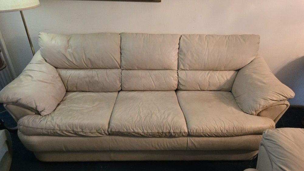 Leather Sofa, Loveseat And Oversized Chair