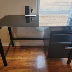 Metal Desk With Glass Top 