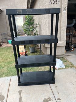 4 tier black storage shelf