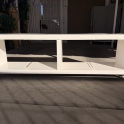 White Wheeled Entry Table Storage Cubby