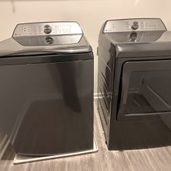 Like New GE Profile Smart Washer & Dryer Set – Sapphire Gray – Purchased Last Year 