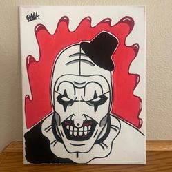 The size is 11 x 14 Canvas Self-Portrait painting of Art The Clown