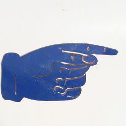 Vintage Double Metal Sided Pointing Finger 