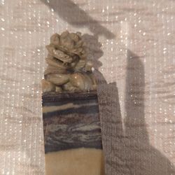 Vintage Chinese Hand-Carved Soapstone Foo Dog Seal Chop Stamp