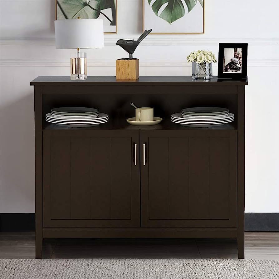 39.96 in. W x 15.75 in. D x 34.25 in. H Brown Freestanding Linen Cabinet with 2-Shelves in Brown