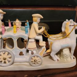Bisque Figure Cinderella's Horse and Carriage