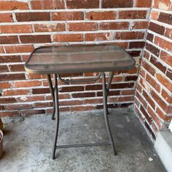 Folding Glass Outdoor Rectangular Table 