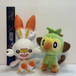 Pokemon Scorbunny & Grookey Plush