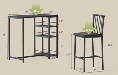 Bar Table/Dining Table and 2 Stools