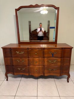 Cassard Romano dresser & mirror& high boy bureau