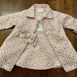 Sweet Heart Rose Baby Girl 2-Piece Dress & Coat Set – Size 3/6 Months