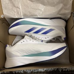 adidas Duramo SL Men's Running Shoes Size 9.5, White/Blue/Aqua