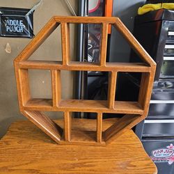 Amish oak wall shelf