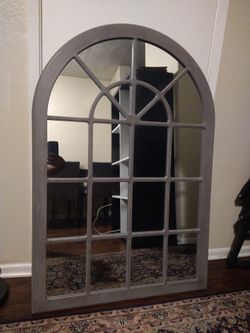 Arched Window Pane Wall Mirror