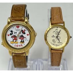READ 1st Lorus Mickey & Minnie Mouse LOVE Musical Watch & Mickey Gold Dial Watch