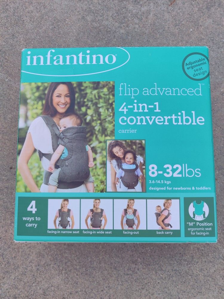 Infantino Flip Advanced 4-in-1 Convertible Baby Carrier 8-32 lbs