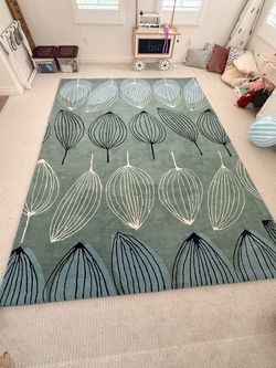 Chandra 8'x'10' Green Botanical Leaves Area Rug