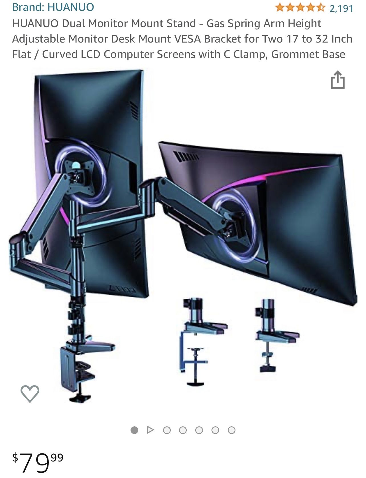 Dual Monitor Stand (spring Assisted)