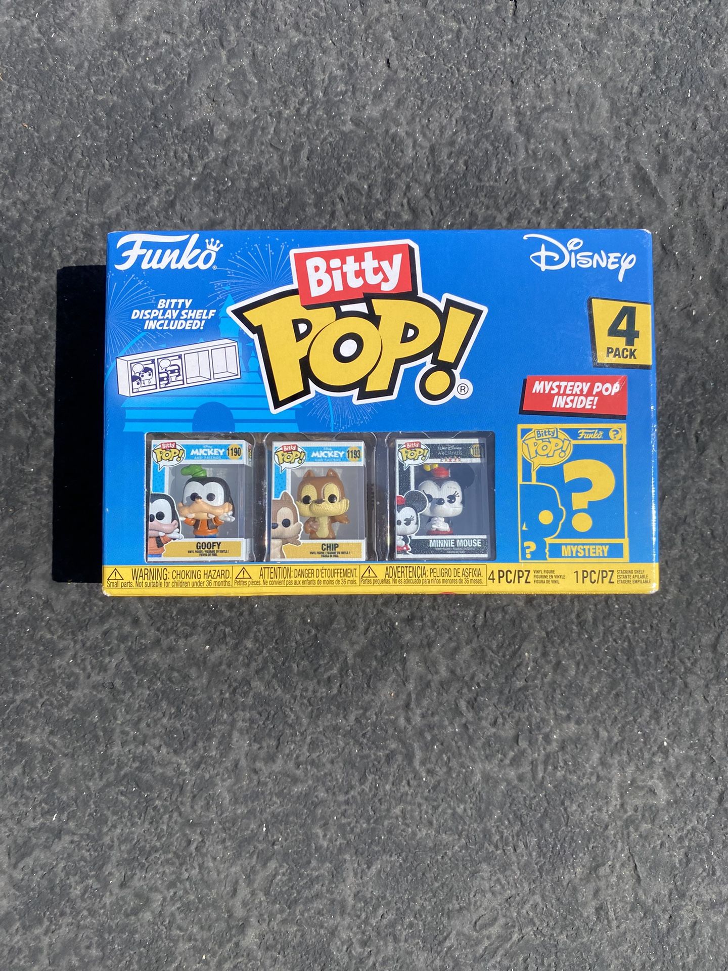 NEW Funko Bitty Pop! Disney Minnie, Goofy, Chip 4 Pack With Mystery NIB