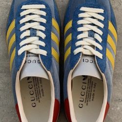 Blue Adidas X Gucci Gazelle Suede