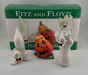 Fitz & Floyd 2004 - 2005 Frankenstein Pumpkin & Ghost Tumblers
