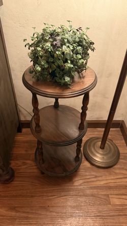 Vintage Turned Wood Side Table