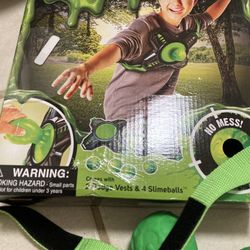 Diggin Slimeball Dodgetag Game Set. Slime Dodge-Balls & Target Tag Vests For Kids
