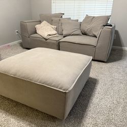 Modular 3- Seater Grey Couch + Ottoman USED