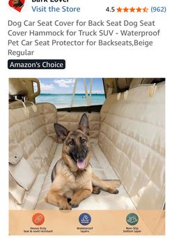 Back Seat Dog Seat Protector Cover Hammock - Beige  (NWOB)