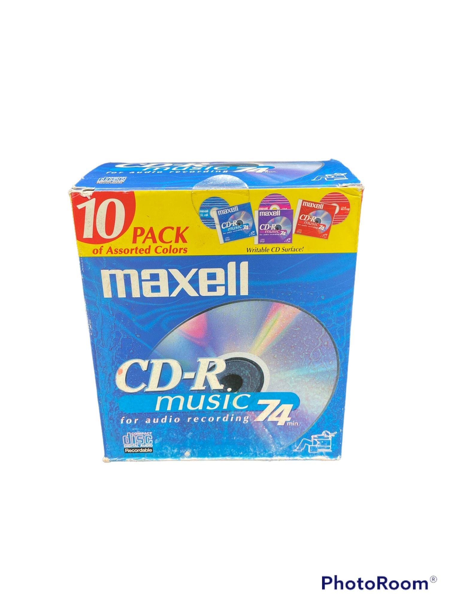 MAXELL CD-R Music 74 Min Writable CD Recordable 10 Pack Assorted Colors New