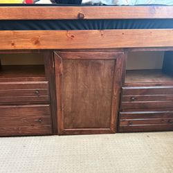 2 Bunk Beds  Twin Size. Solid Wood , Only one Mattress , Also one Dresser for one Bunk Bed , it 