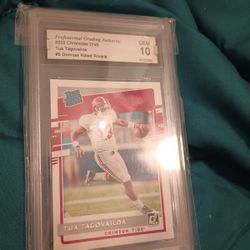 PGA 10 Gem Mint 2020 Donruss Rated Rookie Tua Tagovailoa  Rookie Card 