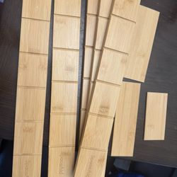 5 Pack Bamboo Drawer Dividers, Expandable Drawer Separators Splitter, 17-22 inches Adjustable Spring-loaded Organizer for Large Utensil, Clothes, Tool