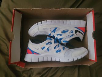 Rare Brand-New In Box Pair Of Men's Nike Free Run 2 Shoes White/Photo Blue US Size 13 Won't Take Lower Offers