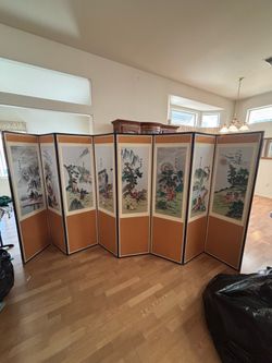 large Asian folding room divider / screen,