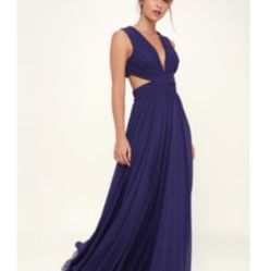 Lulu’s Vivid imagination Royal Blue Cutout Maxi Dress