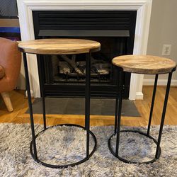 Round Wooden Side Tables 