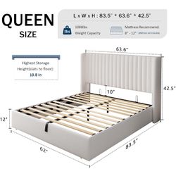 Queen Size Lift Up Storage Bed