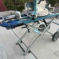 Makita 12 Inch Dual Bevel Sliding Compound Chop Saw With Rising Base Stand