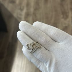 Diamond Baguette Cross Pinky Ring 